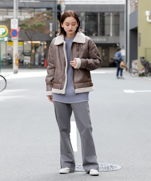 SENSE OF PLACE by URBAN RESEARCH(センスオブプレイスバイアーバンリサーチ)の「ボンバージャケット(ブルゾン・レディース・ブラウン/モカ/ライトベージュ/ブラック・ONE)」の14枚目の写真