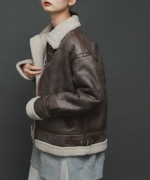 SENSE OF PLACE by URBAN RESEARCH(センスオブプレイスバイアーバンリサーチ)の「ボンバージャケット(ブルゾン・レディース・ブラウン/モカ/ライトベージュ/ブラック・ONE)」の16枚目の写真