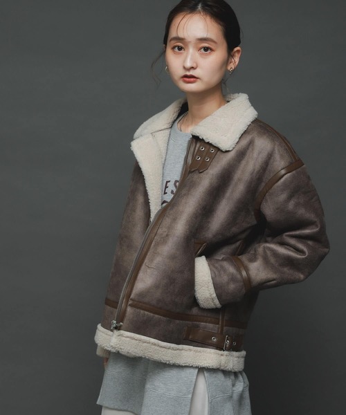 SENSE OF PLACE by URBAN RESEARCH(センスオブプレイスバイアーバンリサーチ)の「ボンバージャケット(ブルゾン・レディース・ブラウン/モカ/ライトベージュ/ブラック・ONE)」の18枚目の写真