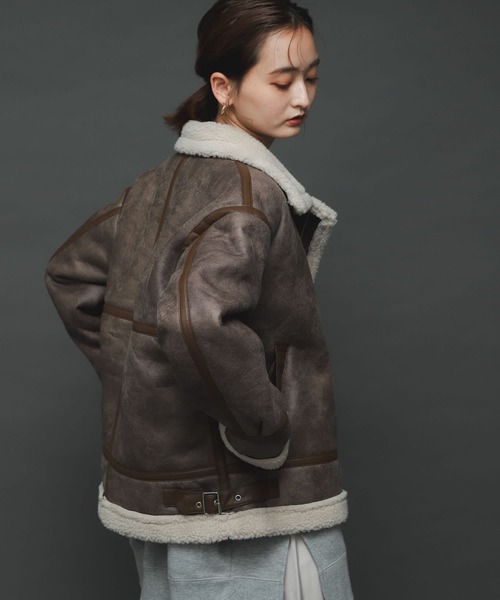 SENSE OF PLACE by URBAN RESEARCH(センスオブプレイスバイアーバンリサーチ)の「ボンバージャケット(ブルゾン・レディース・ブラウン/モカ/ライトベージュ/ブラック・ONE)」の20枚目の写真