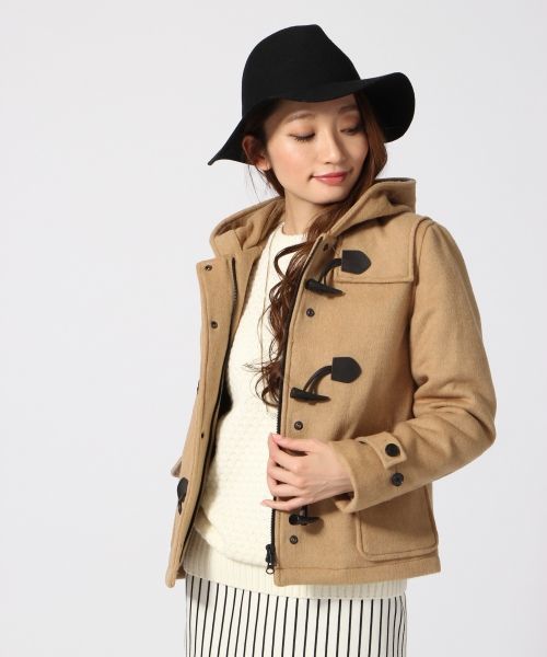 HARE(ハレ)の「ウールメルトンダッフルジャケット【HARE】(ダッフルコート・レディース・グレー/キャメル/ネイビー・SMALL/MEDIUM)」の14枚目の写真