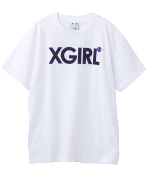 X-girl（エックスガール）の「ADVENTURE LOGO S/S BIG TEE（Tシャツ/カットソー・レディース・ホワイト/ブラック・ONE SIZE）」の6枚目の写真