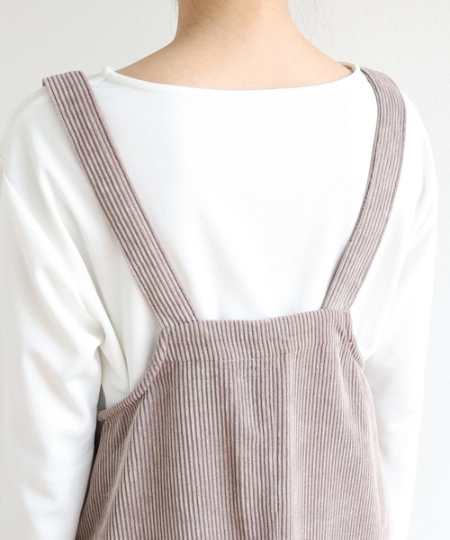 andme(アンドミー)の「コーデュロイジャンパースカート(ジャンパースカート・レディース・ブラック/ブラウン/ブルー/アイボリー/グレイッシュベージュ・M/L)」の16枚目の写真