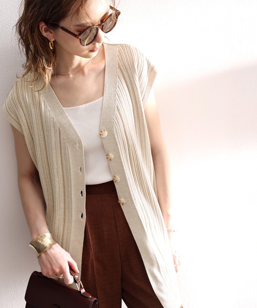 ms+ ideal(エムズプラスアイディール)の「《ms+ ideal》大人魅え。2wayランダムリブニットベスト(ベスト・レディース・ブラック/ブラウン/アイボリー・SMALL/MEDIUM/LARGE/X-LARGE)」の20枚目の写真