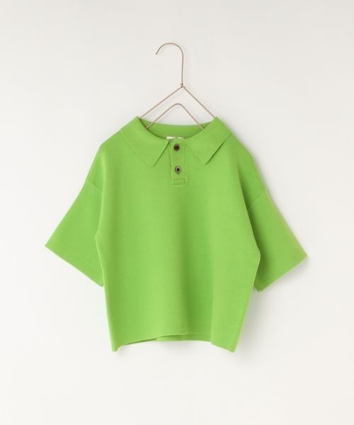 LOWRYS FARM（ローリーズファーム）の「ニットポロＳＳ　261362（ニット/セーター・キッズ・グリーン/アイボリー/ブラック・120cm/140cm/110cm/130cm/150cm）」の3枚目の写真