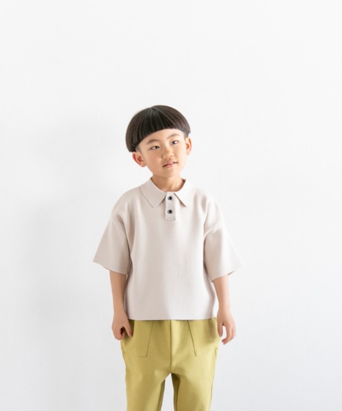 LOWRYS FARM（ローリーズファーム）の「ニットポロＳＳ　261362（ニット/セーター・キッズ・グリーン/アイボリー/ブラック・120cm/140cm/110cm/130cm/150cm）」の2枚目の写真