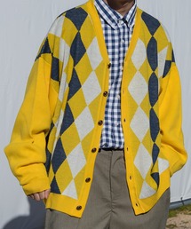 ビッグアーガイルスプリングカーディガン