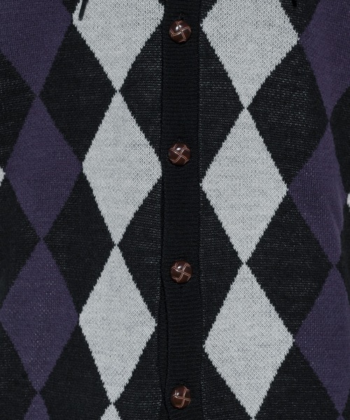 kutir（クティール）の「ビッグアーガイルスプリングカーディガン（カーディガン/ボレロ・メンズ・ブラウン/ブラック/イエロー/グリーン・MEDIUM/LARGE）」の11枚目の写真