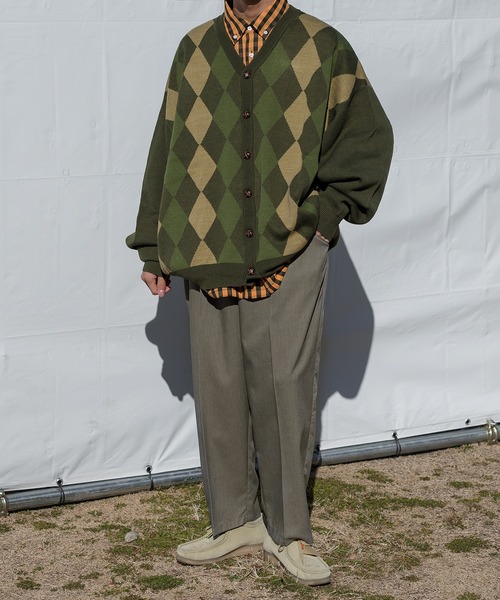 kutir（クティール）の「ビッグアーガイルスプリングカーディガン（カーディガン/ボレロ・メンズ・ブラウン/ブラック/イエロー/グリーン・MEDIUM/LARGE）」の18枚目の写真