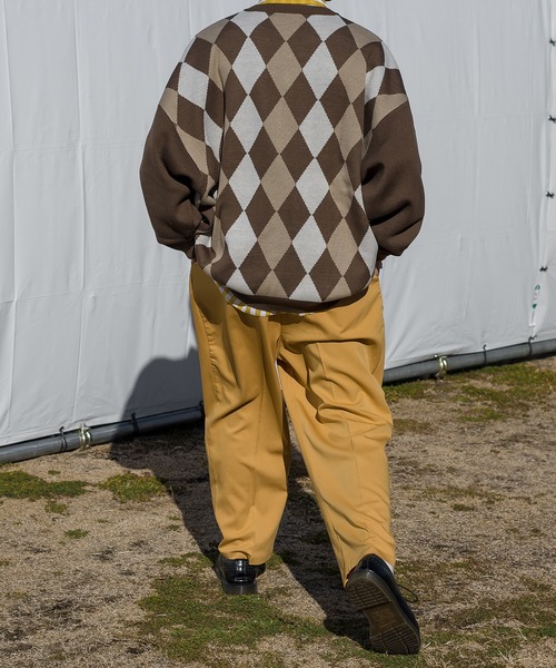 kutir（クティール）の「ビッグアーガイルスプリングカーディガン（カーディガン/ボレロ・メンズ・ブラウン/ブラック/イエロー/グリーン・MEDIUM/LARGE）」の14枚目の写真