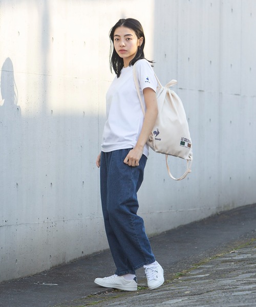 le coq sportif（ルコックスポルティフ）の「ヘランカショートスリーブシャツ ストレッチ レディース ウェア シャツ ポロシャツ トレーニング トレーニングウェア スポーツウェア（Tシャツ/カットソー・レディース・ブラック/オレンジ/グレイッシュブルー/ネイビー/ホワイト・XL/S/M/L）」の6枚目の写真