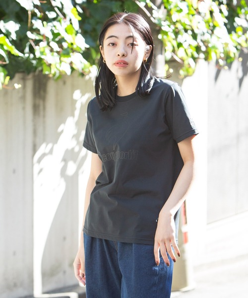 le coq sportif（ルコックスポルティフ）の「ヘランカショートスリーブシャツ ストレッチ レディース ウェア シャツ ポロシャツ トレーニング トレーニングウェア スポーツウェア（Tシャツ/カットソー・レディース・ブラック/オレンジ/グレイッシュブルー/ネイビー/ホワイト・XL/S/M/L）」の16枚目の写真