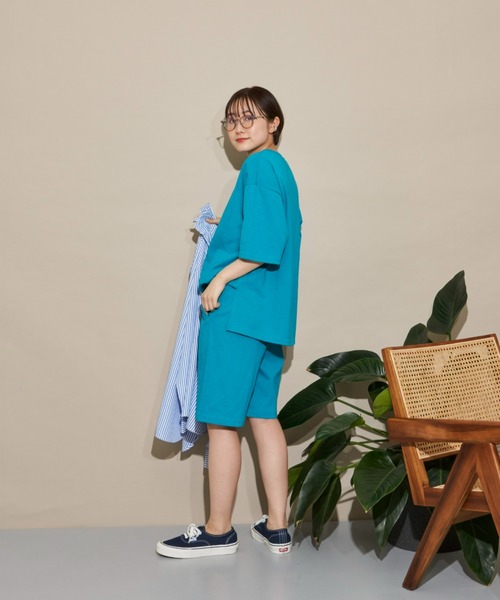 Auntie Rosa Holiday（アンティローザホリデー）の「ヘビーウェイトサイドスリットT（Tシャツ/カットソー・レディース・イエロー/チャコールグレー/ピンク/ブルー/オフホワイト/ターコイズブルー/ブラック・FREE）」の12枚目の写真