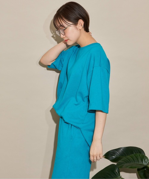 Auntie Rosa Holiday（アンティローザホリデー）の「ヘビーウェイトサイドスリットT（Tシャツ/カットソー・レディース・イエロー/チャコールグレー/ピンク/ブルー/オフホワイト/ターコイズブルー/ブラック・FREE）」の17枚目の写真