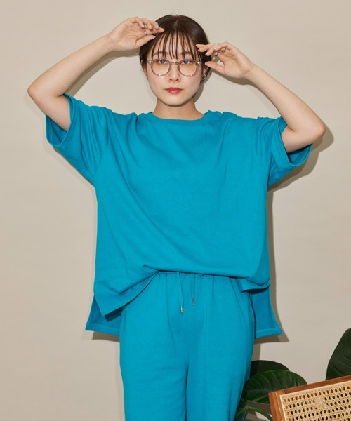 Auntie Rosa Holiday（アンティローザホリデー）の「ヘビーウェイトサイドスリットT（Tシャツ/カットソー・レディース・イエロー/チャコールグレー/ピンク/ブルー/オフホワイト/ターコイズブルー/ブラック・FREE）」の19枚目の写真