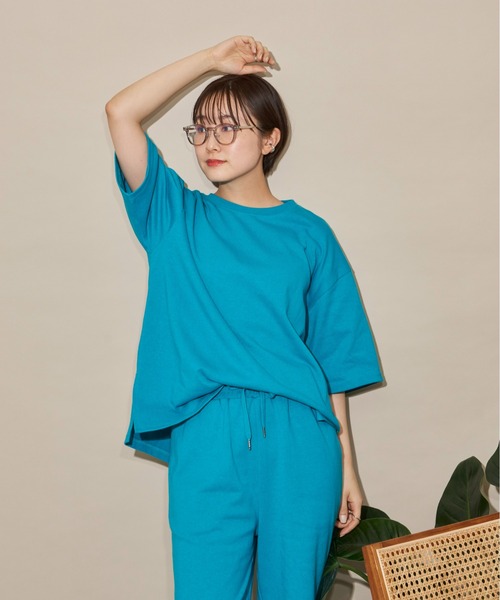 Auntie Rosa Holiday（アンティローザホリデー）の「ヘビーウェイトサイドスリットT（Tシャツ/カットソー・レディース・イエロー/チャコールグレー/ピンク/ブルー/オフホワイト/ターコイズブルー/ブラック・FREE）」の20枚目の写真