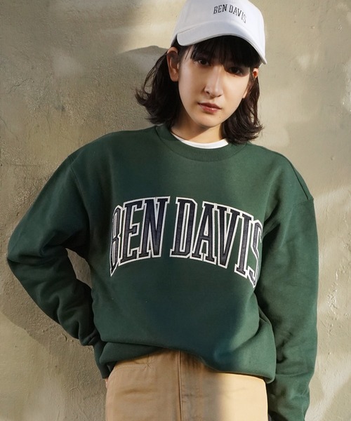 BEN DAVIS（ベンデイビス）の「《BEN DAVIS》COLLEGE SWEAT CREW（スウェット・メンズ・ホワイト/ネイビー/ベージュ/ブラック/グリーン・MEDIUM/SMALL/X-LARGE/LARGE）」の4枚目の写真