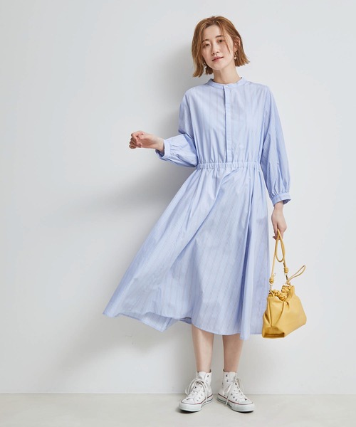 ROPE' PICNIC（ロペピクニック）の「ストライプワンピース（ワンピース・レディース・ネイビー/サックスブルー/ラベンダー・38）」の9枚目の写真