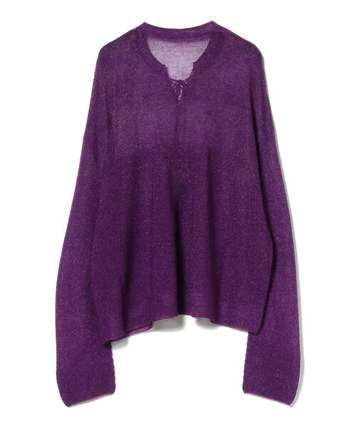 BEAMS BOY（ビームスボーイ）の「maturely / Sheer Shiny Long Sleeve（ニット/セーター・レディース・パープル/ネイビー・FREE）」の22枚目の写真