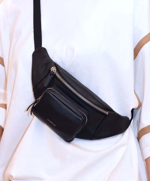 ADAM PATEK(アダムパテック)の「【ADAM PATEK】cheerful body bag(AP219011)レザーボディバッグ(ボディバッグ/ウエストポーチ・レディース・ブラック・FREE)」の3枚目の写真