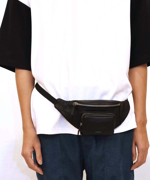 ADAM PATEK(アダムパテック)の「【ADAM PATEK】cheerful body bag(AP219011)レザーボディバッグ(ボディバッグ/ウエストポーチ・レディース・ブラック・FREE)」の2枚目の写真