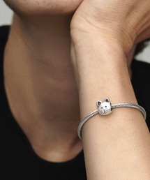 PANDORA　仔猫チャーム付きオープンバングルサイズ3 PANDORA（パンドラ）の「キティキャット 子猫 チャーム