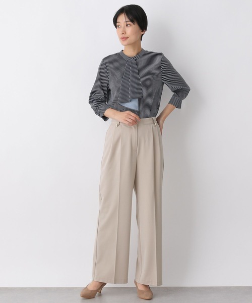 LEPSIM（レプシィム）の「美脚ダブルポイントワイドパンツ　260327（スラックス・レディース・ブラック/グレイッシュベージュ・MEDIUM/LARGE）」の4枚目の写真