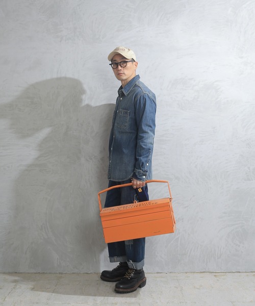 HOUSTON(ヒューストン)の「HOUSTON ヒューストン 40511 USA COTTON デニム ワークシャツ(シャツ/ブラウス・メンズ・インディゴブルー/ダークインディゴブルー/ライトインディゴブルー・L/M/XL/XXL)」の9枚目の写真