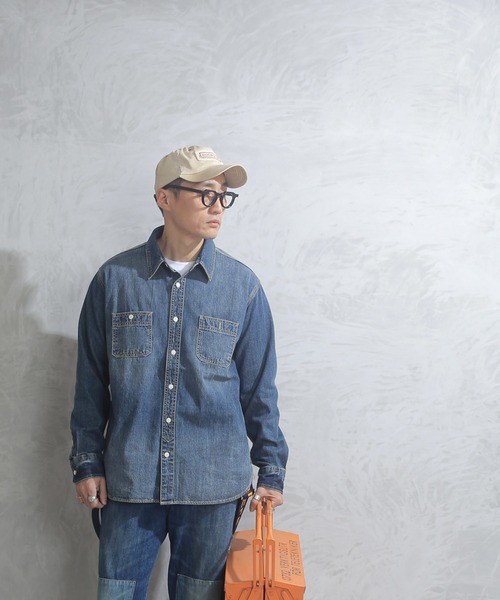 HOUSTON(ヒューストン)の「HOUSTON ヒューストン 40511 USA COTTON デニム ワークシャツ(シャツ/ブラウス・メンズ・インディゴブルー/ダークインディゴブルー/ライトインディゴブルー・L/M/XL/XXL)」の8枚目の写真