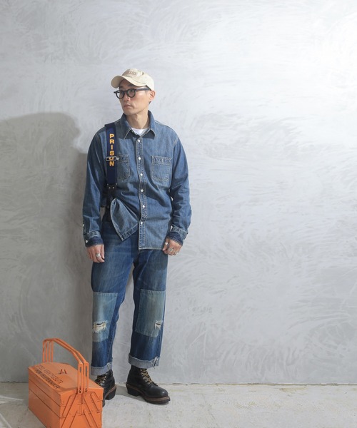 HOUSTON(ヒューストン)の「HOUSTON ヒューストン 40511 USA COTTON デニム ワークシャツ(シャツ/ブラウス・メンズ・インディゴブルー/ダークインディゴブルー/ライトインディゴブルー・L/M/XL/XXL)」の11枚目の写真