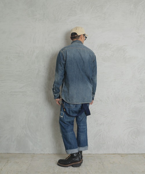 HOUSTON(ヒューストン)の「HOUSTON ヒューストン 40511 USA COTTON デニム ワークシャツ(シャツ/ブラウス・メンズ・インディゴブルー/ダークインディゴブルー/ライトインディゴブルー・L/M/XL/XXL)」の15枚目の写真