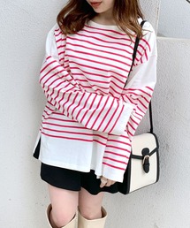 OLIVE des OLIVE | パネルボーダービッグTシャツ(Tシャツ/カットソー)