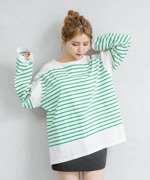 OLIVE des OLIVE | パネルボーダービッグTシャツ(Tシャツ/カットソー)