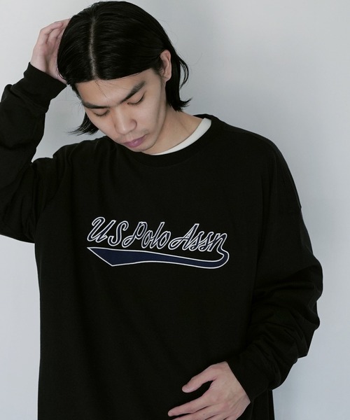 U.S. POLO ASSN.（ユーエスポロアッスン）の「U.S. POLO ASSN. / ユーエスポロアッスン 別注 コラボ オーバーサイズ ロンT（Tシャツ/カットソー・メンズ・ホワイト/ブラック/ダークグリーン/ネイビー/ライトベージュ/ブルー系その他2/ベージュ系その他/ベージュ系その他2/ホワイト系その他2/ブラック系その他/ブラック系その他2/グリーン系その他/グリーン系その他2/ブルー系その他/ホワイト系その他・MEDIUM/LARGE）」の6枚目の写真
