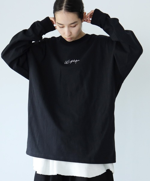 U.S. POLO ASSN.（ユーエスポロアッスン）の「U.S. POLO ASSN. / ユーエスポロアッスン 別注 コラボ オーバーサイズ ロンT（Tシャツ/カットソー・メンズ・ホワイト/ブラック/ダークグリーン/ネイビー/ライトベージュ/ブルー系その他2/ベージュ系その他/ベージュ系その他2/ホワイト系その他2/ブラック系その他/ブラック系その他2/グリーン系その他/グリーン系その他2/ブルー系その他/ホワイト系その他・MEDIUM/LARGE）」の7枚目の写真