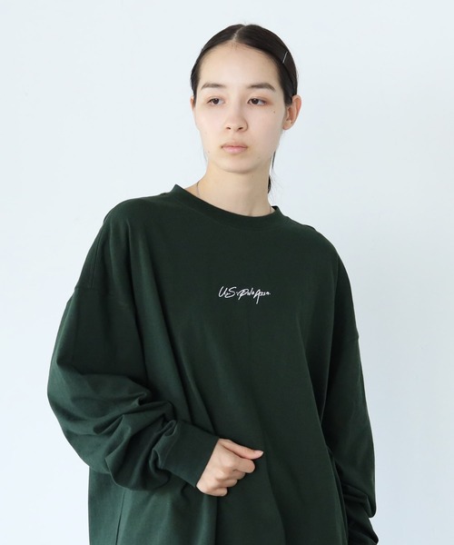 U.S. POLO ASSN.（ユーエスポロアッスン）の「U.S. POLO ASSN. / ユーエスポロアッスン 別注 コラボ オーバーサイズ ロンT（Tシャツ/カットソー・メンズ・ホワイト/ブラック/ダークグリーン/ネイビー/ライトベージュ/ブルー系その他2/ベージュ系その他/ベージュ系その他2/ホワイト系その他2/ブラック系その他/ブラック系その他2/グリーン系その他/グリーン系その他2/ブルー系その他/ホワイト系その他・MEDIUM/LARGE）」の12枚目の写真