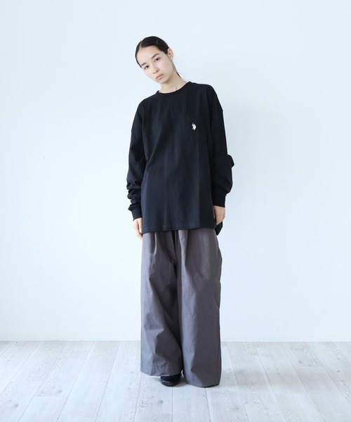 U.S. POLO ASSN.（ユーエスポロアッスン）の「U.S. POLO ASSN. / ユーエスポロアッスン 別注 コラボ オーバーサイズ ロンT（Tシャツ/カットソー・メンズ・ホワイト/ブラック/ダークグリーン/ネイビー/ライトベージュ/ブルー系その他2/ベージュ系その他/ベージュ系その他2/ホワイト系その他2/ブラック系その他/ブラック系その他2/グリーン系その他/グリーン系その他2/ブルー系その他/ホワイト系その他・MEDIUM/LARGE）」の17枚目の写真