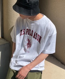 U.S. POLO ASSN. | ∴WEGO/別注 USPOLO カレッジロゴ刺繍BIGT(Tシャツ/カットソー)