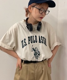 U.S. POLO ASSN. | ∴WEGO/別注 USPOLO カレッジロゴ刺繍BIGT(Tシャツ/カットソー)