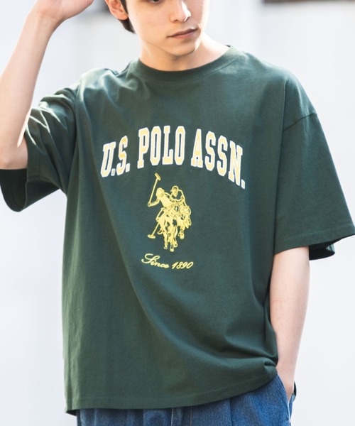 U.S. POLO ASSN.(ユーエスポロアッスン)の「∴WEGO/U.S.POLO ASSN.別注カレッジロゴ刺繍BIGT(Tシャツ/カットソー・メンズ・ダークグリーン/ネイビー/グレー系その他/ナチュラル・MEDIUM/LARGE)」の6枚目の写真