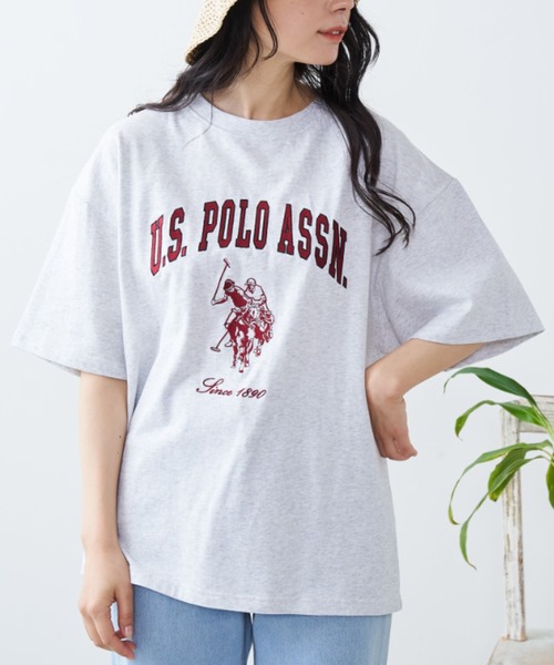 U.S. POLO ASSN.(ユーエスポロアッスン)の「∴WEGO/U.S.POLO ASSN.別注カレッジロゴ刺繍BIGT(Tシャツ/カットソー・メンズ・ダークグリーン/ネイビー/グレー系その他/ナチュラル・MEDIUM/LARGE)」の11枚目の写真
