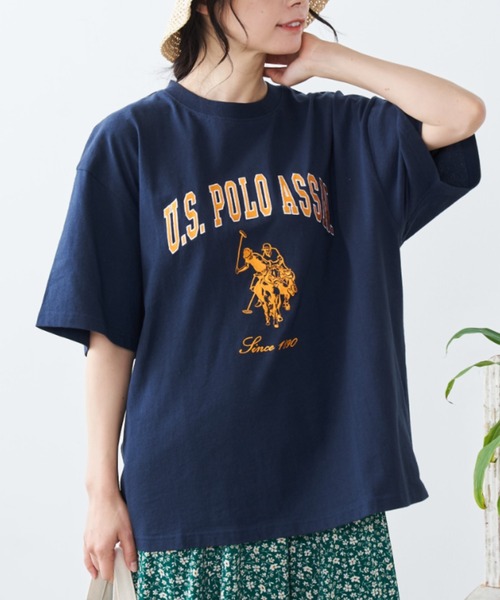 U.S. POLO ASSN.(ユーエスポロアッスン)の「∴WEGO/U.S.POLO ASSN.別注カレッジロゴ刺繍BIGT(Tシャツ/カットソー・メンズ・ダークグリーン/ネイビー/グレー系その他/ナチュラル・MEDIUM/LARGE)」の12枚目の写真
