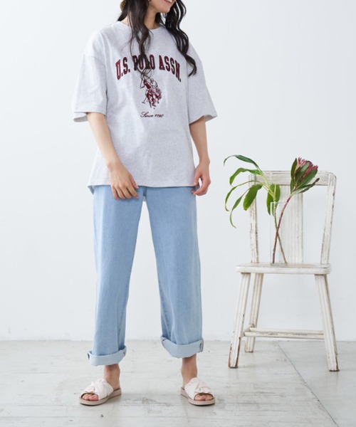 U.S. POLO ASSN.(ユーエスポロアッスン)の「∴WEGO/U.S.POLO ASSN.別注カレッジロゴ刺繍BIGT(Tシャツ/カットソー・メンズ・ダークグリーン/ネイビー/グレー系その他/ナチュラル・MEDIUM/LARGE)」の13枚目の写真