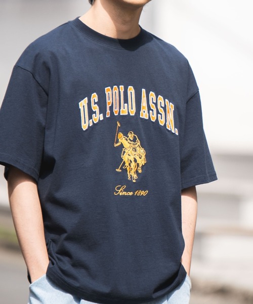U.S. POLO ASSN.(ユーエスポロアッスン)の「∴WEGO/U.S.POLO ASSN.別注カレッジロゴ刺繍BIGT(Tシャツ/カットソー・メンズ・ダークグリーン/ネイビー/グレー系その他/ナチュラル・MEDIUM/LARGE)」の17枚目の写真