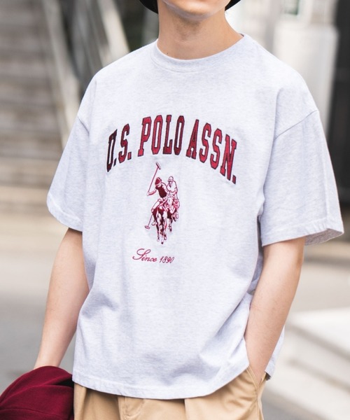 U.S. POLO ASSN.(ユーエスポロアッスン)の「∴WEGO/U.S.POLO ASSN.別注カレッジロゴ刺繍BIGT(Tシャツ/カットソー・メンズ・ダークグリーン/ネイビー/グレー系その他/ナチュラル・MEDIUM/LARGE)」の16枚目の写真