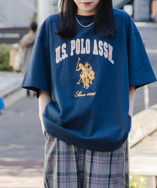 U.S. POLO ASSN.(ユーエスポロアッスン)の「∴WEGO/U.S.POLO ASSN.別注カレッジロゴ刺繍BIGT(Tシャツ/カットソー・メンズ・ダークグリーン/ネイビー/グレー系その他/ナチュラル・MEDIUM/LARGE)」の14枚目の写真