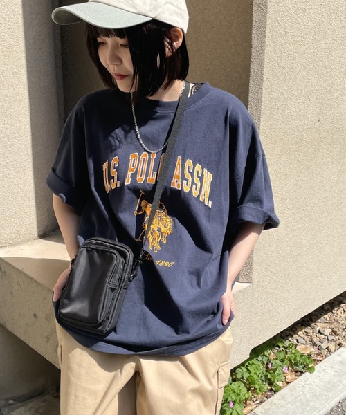 U.S. POLO ASSN.(ユーエスポロアッスン)の「∴WEGO/U.S.POLO ASSN.別注カレッジロゴ刺繍BIGT(Tシャツ/カットソー・メンズ・ダークグリーン/ネイビー/グレー系その他/ナチュラル・MEDIUM/LARGE)」の18枚目の写真