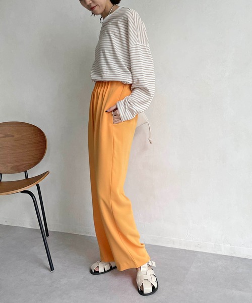 CAPRICIEUX LE'MAGE（カプリシューレマージュ）の「立体スリーブボーダーロンT（Tシャツ/カットソー・レディース・ブラック/ベージュ/レッド・FREE）」の10枚目の写真