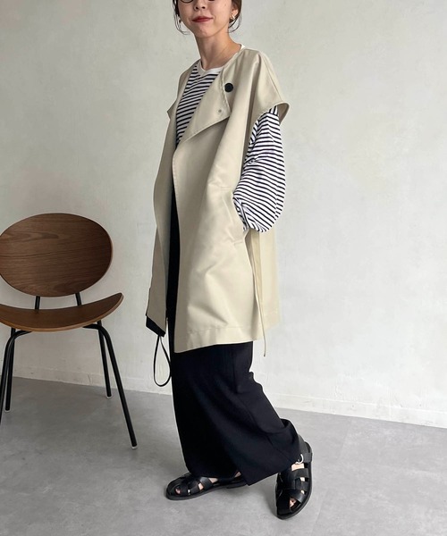 CAPRICIEUX LE'MAGE（カプリシューレマージュ）の「立体スリーブボーダーロンT（Tシャツ/カットソー・レディース・ブラック/ベージュ/レッド・FREE）」の21枚目の写真