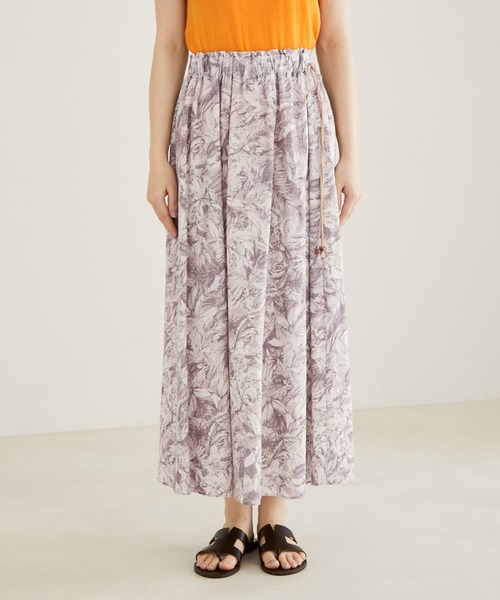 SALON adam et rope'（サロン アダム エ ロペ）の「【洗える】リネン混ウエストギャザースカート（スカート・レディース・ブラック/ブラウン/ライトグリーン・FREE）」の10枚目の写真